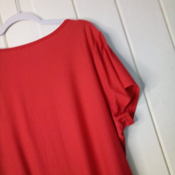 Derek Heart Dress Women 3X Short Sleeve Soft Stretch Red - Picture 13 of 15